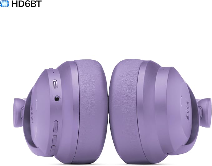 PreSonus Eris HD6BT — Over-Ear Closed-Back Wireless Headphones, Bluetooth, ANC Noise Cancelling, Up to 60 Hours Battery Life, Studio Headphones for Mixing, Monitoring, Recording, Mystic Purple