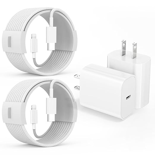 iPhone 14 Charger Fast Charging,Fast Charger i Phone 2Pack 10Foot Extra Long Braid Woven Cable Cord with PD Charging Block Cube for iPhone 14/13/13 Pro/12 Pro/12 Pro Max/11/Xs Max/XR/X/SE,iPad,AirPods