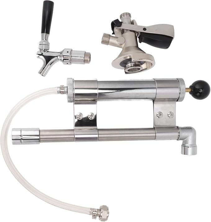 Stainless Steel Beer Tap Hand Pump for Kegs - Portable 8 Inch Draft Dispenser with Reusable Design for Home Party Camping Picnic Outdoor Events(Type A)