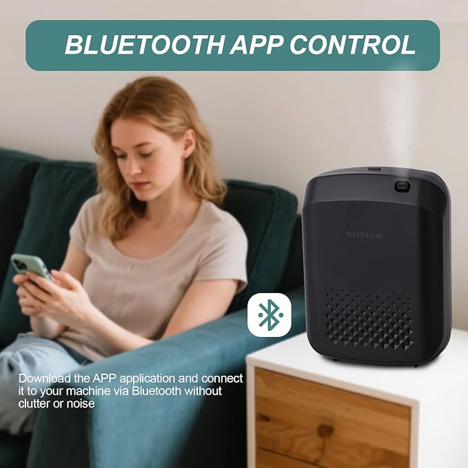 Home Waterless Aroma Diffuser – Bluetooth Smart Essential Oil Nebulizer, Fragrance Reach up to 2,000 sq ft, Perfect for Homes, Hotels, Restaurants, Offices & Spas(Black)