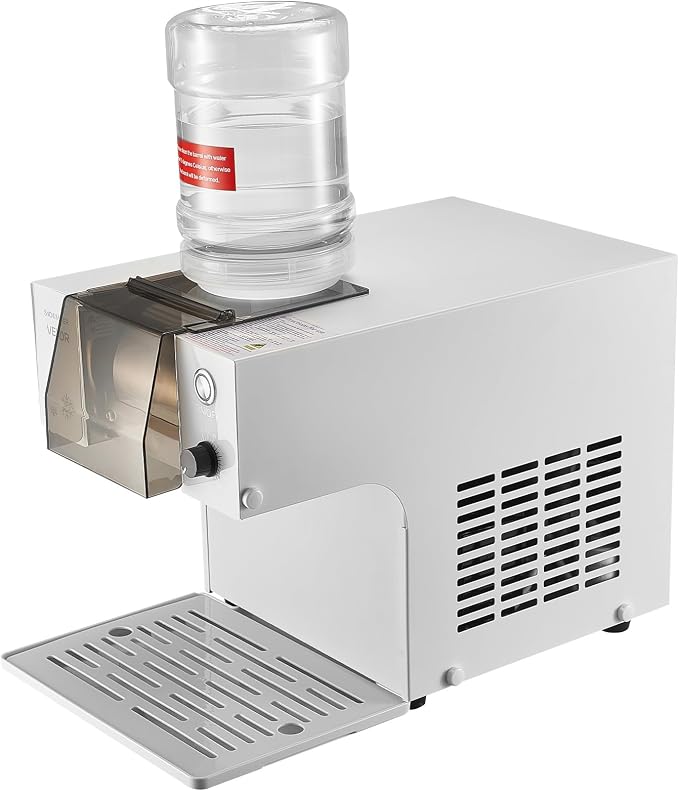 VEVOR Snowflake Ice Machine, 132LBS/24H Snowflake Ice Maker, Ice-Shaver Machine with Stainless Steel Blade, Electric Snow Cone Maker with 0.48Gal Tank, 90S Fast Pre-Cooling, for Home & Small Gathering