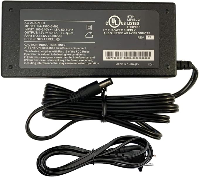 UL Listed 12V 4.16A 50W AC/DC Adapter Compatible with Dell S2330MX S2330MXC 23" Ultra-Slim HD Touchscreen LED LCD Monitor for Delta ADP-50YH B 12 Volt Power Supply Cord Charger Cable PSU
