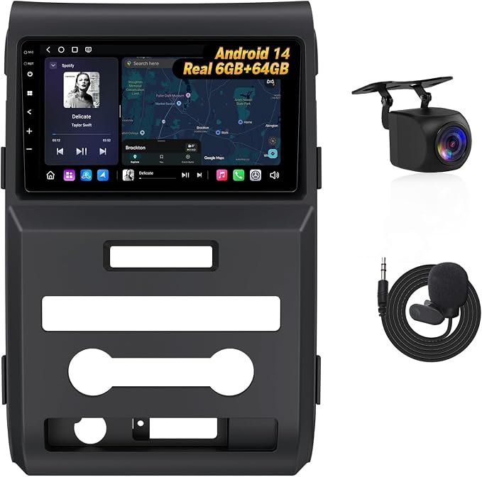 Eonon 9" Car Radio Compatible with Ford F150 2009-2014,Large Touchscreen Display Android Car Stereo - Wireless CarPlay & Android Auto, QCM6225-AD 8-Core, 6G+64GB ROM - FDF1X7S
