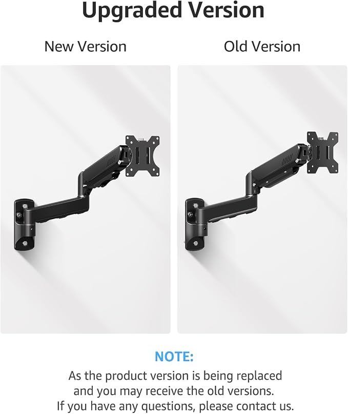 MOUNTUP Single Monitor Wall Mount for Max 32 Inch Computer Screen, Fully Adjustable Monitor Arm, Wall Mount Monitors Holder Support 4.4-19.8lbs Display, VESA Bracket Fit 75x75mm, 100x100mm