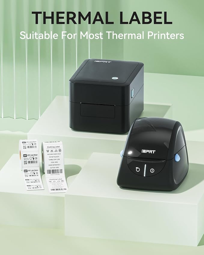 iDPRT SP320 Desktop Label Maker with 1 Roll of 800 pcs Thermal Label (1.57”×1.18”), Bluetooth Thermal Shipping Label Printer for Parcel Shipping, Small Businesses, Offices, and Home, Sticker Printer