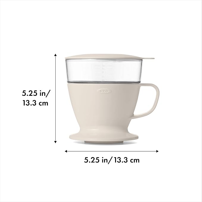 OXO Brew Compact Cold Brew Coffee Maker & Brew Single Serve Pour-Over Coffee Maker, 12 ounces, White