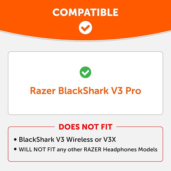 WC Freeze Blackshark V3 Pro – Cooling Gel Earpads Compatible with Razer BlackShark V3 Pro by Wicked Cushions | Enhanced Comfort, Cooling Gel Technology, Extra Thick | Black