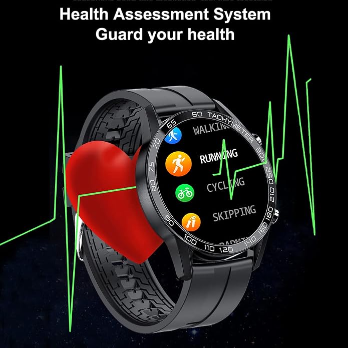 Men Smart Watch for Android iOS, Bluetooth Calls Voice Chat with Heart Rate/Sleep Monitor Fitness Tracker, 1.3" Full Touch Screen IP67 Waterproof Stainless Steel Activity Tracker for Men