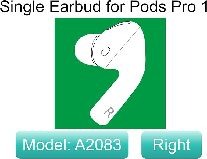 Meenova Original A2083 Right Earbud Replacement for Air Pro 1st Gen, Compatible with OEM Pod Pro Charging Case A2190, A2084, Single Right Ear Side Only, Used Pods Pro 1 R