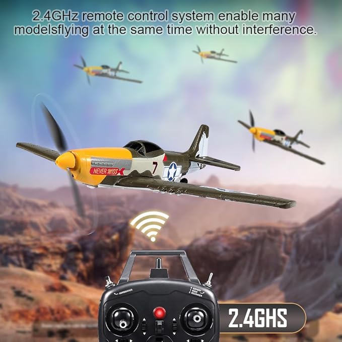 RC Plane 4 Channel Remote Control Airplane Ready to Fly P51D Mustang RC Airplane Easy Control for Beginners Adults