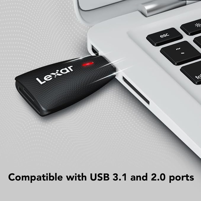 Lexar Multi-Card 2-in-1 USB 3.1 Reader, Works with SD and microSD Cards (LRW450UBNA)