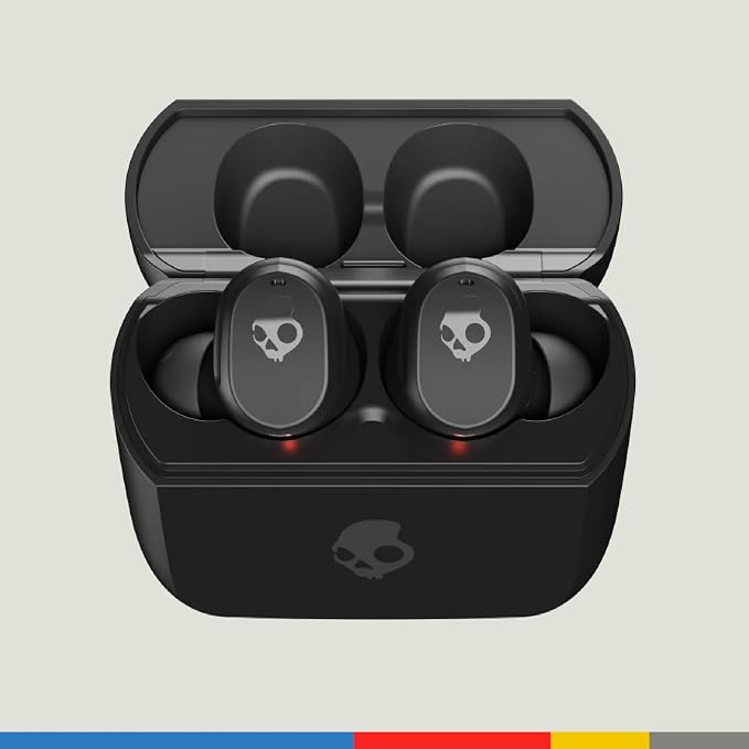 Skullcandy Mod Wireless Earbuds, Bluetooth Headphones, Up to 32 Hours Battery, Noise Isolating Fit, Sweat and Water Resistant, Microphone for iPhone Android - True Black