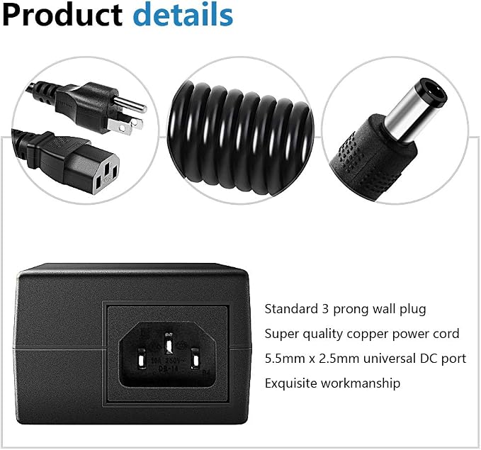 SHNITPWR 24V DC Power Supply 24 Volt 5A 120W Power Adapter 100V~240V AC to DC Converter Transformer 5.5x2.5mm Plug for 5050 3528 LED Strip Light 3D Printer LED Driver CCTV Security System LCD Monitor