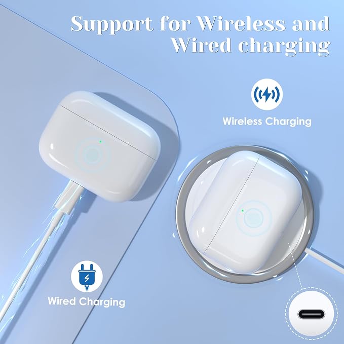 JKV Wireless Charging Replacement for AirPod Pro 3 Charging Case with USB-C Port, Only Compatible with Air Pods Pro 3rd Charging Case with Bluetooth Touch Sensing, no Airpod