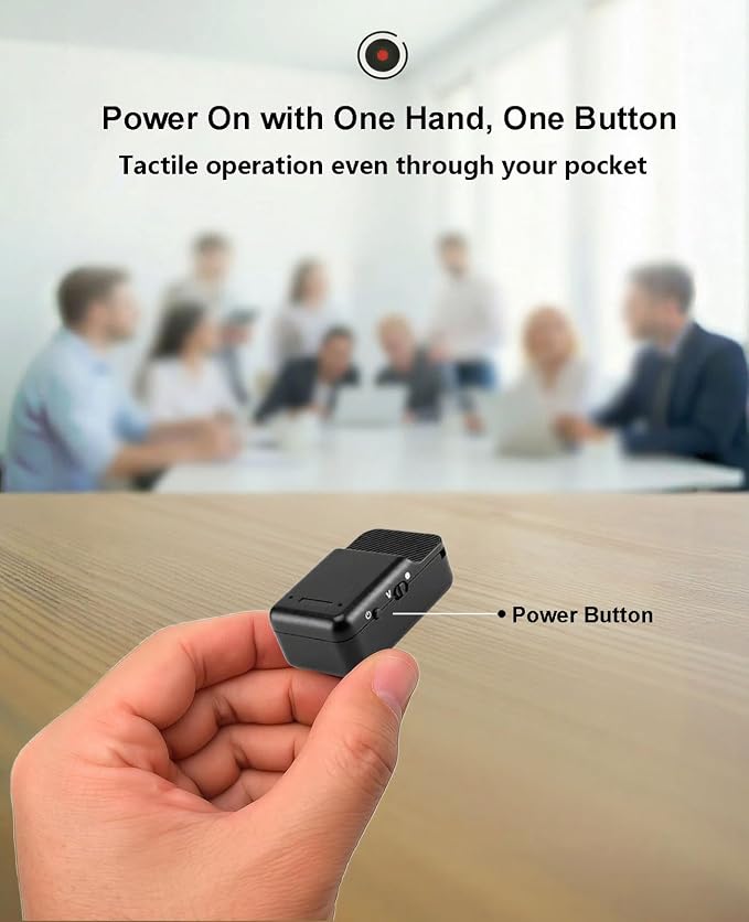 64GB Thumb-Sized Voice Recorder - Mini & Hidden Recording Device, 600mAh Battery (30 Days Standby), Voice Activated Recorder with Noise Reduction for Meetings, Lectures, Interviews
