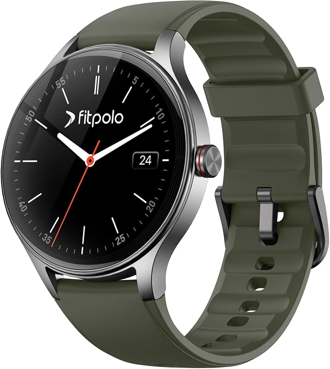 Fitpolo Smart Watch for Men Women Android iPhone, 1.27'' HD Fitness Tracker with Bluetooth Call & Answer, IP68 Waterproof, Heart Rate/SpO2/Sleep Monitor, Built-in AI Voice, 105+ Sports Modes (Green)
