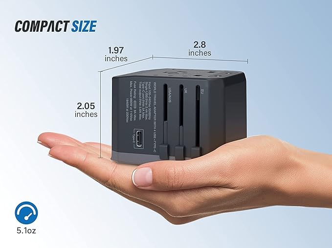 EPICKA TA-105 Grey and TA-105 Pro Black Universal Travel Adapter