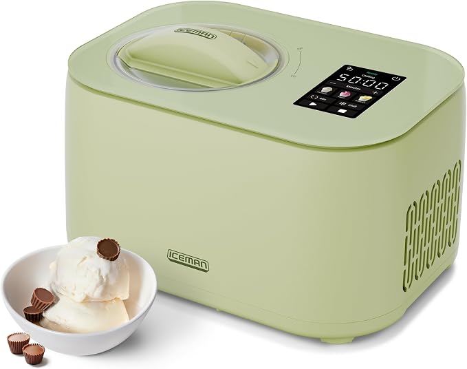 Iceman by Chefman Trio Ice Cream Maker | No Pre-Freezing with Built-In Compressor | for Ice Cream, Froyo, Sorbet, Sherbet, Italian Ice, Frozen Yogurt & More | (2) 20oz Containers & Lids