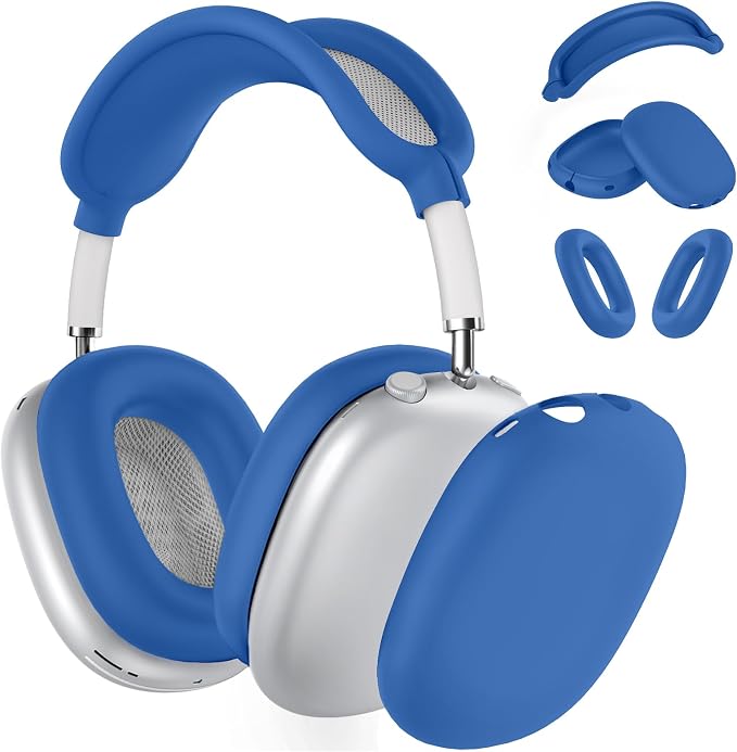 Silicone Case Cover for AirPods Max Headphones, Ear Pad Case Cover/Ear Cups Cover/Headband Cover for AirPods Max 2/1 (2026/2024/2020)(USB-C/Lightning), Accessories for Apple AirPods Max 2, Cobalt Blue