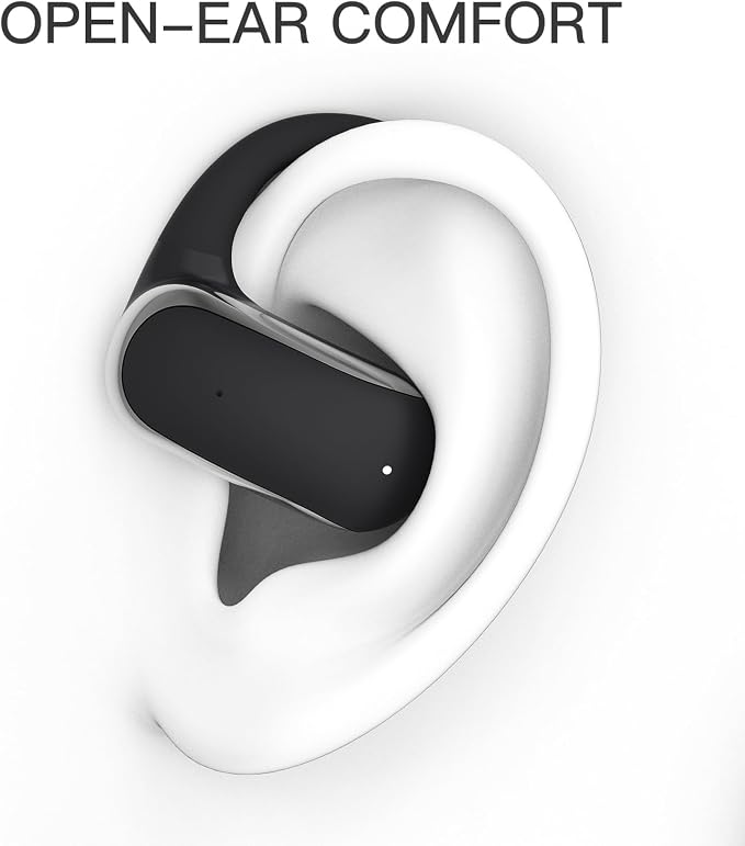 2.4GHz Wireless TV Headphones for Seniors, Open-Ear Hook Design for All-Day Comfort, Plug-and-Play (No Bluetooth), Low Latency, 50ft Range, Charging Case Transmitter with Optical & 3.5mm AUX Cables