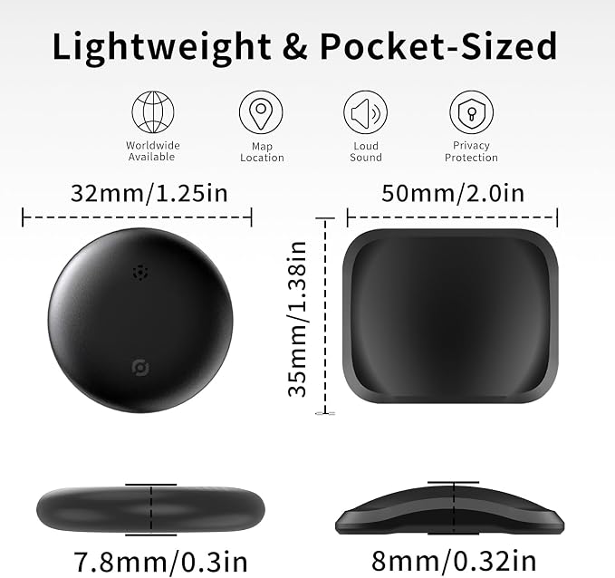 GPS Tracker for Vehicles, Works with Android & iOS Apple Find My, No Monthly Fee or Subscription, Hidden Magnetic Car Tracking Device, Mini Smart Tags Finder for Motorcycles, Keys, Suitcases, Luggage