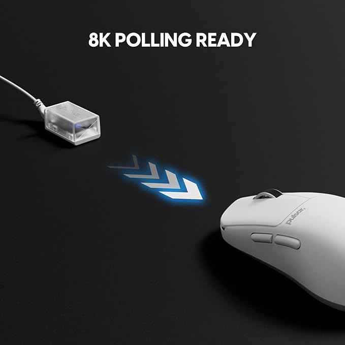 Pulsar Gaming Gears X2N Crazylight Wireless Gaming Mouse, Ultra Lightweight 1.34 oz (38g), Optical Switch, 32000 DPI, 750 IPS, XS-1 Sensor, 8k Compatible (Mini, Uyuni White)