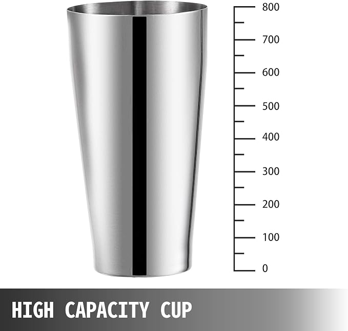 VEVOR Milkshaker Kit, Stainless Steel Electric Milkshake Maker, 180W Drink Blender, Single Head Classic Milkshaking Maker with 800ml Cup, Silver Milkshake Maker Machine, 2 Speed Adjustable