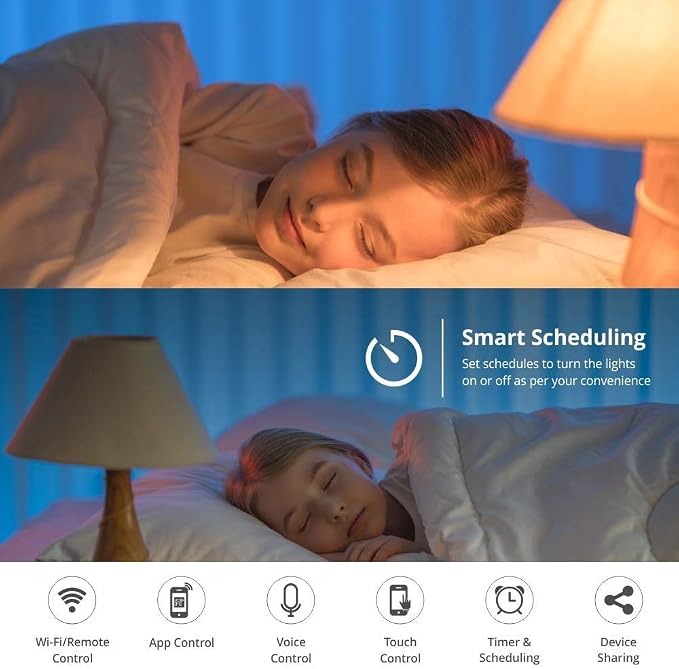 Double Smart Home Light Switch - Dual WiFi Wall Switch, Single Pole, Needs Neutral Wire - Compatible With Alexa Google Assistant