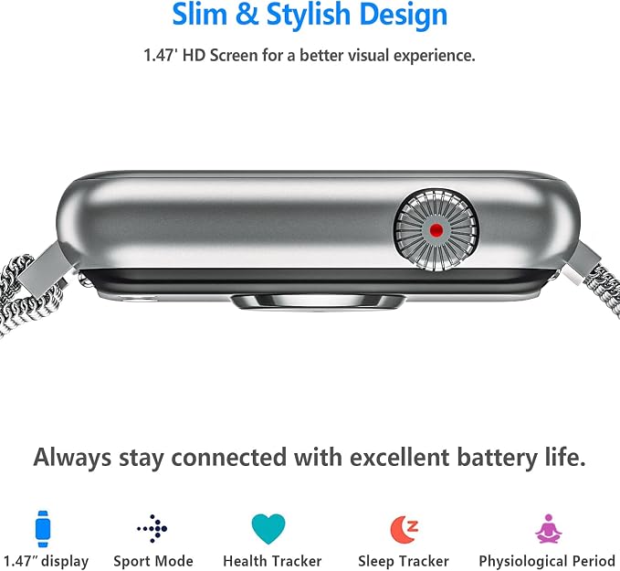 FITVII Slim Fitness Tracker with Blood Oxygen, Blood Pressure, 24/7 Heart Rate and Sleep Tracking, IP68 Waterproof Activity Trackers and Smart Watches with Step Tracker, Pedometer for Women Men