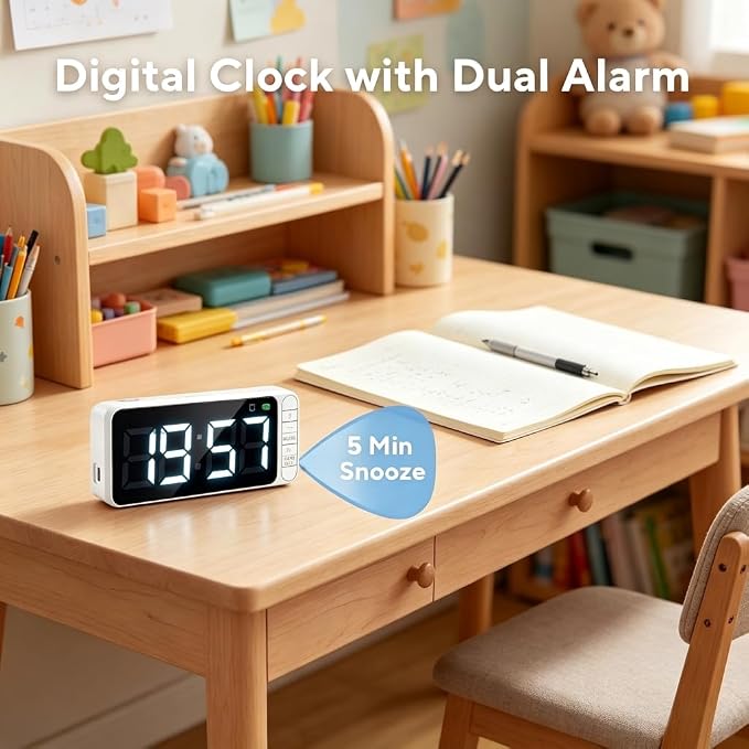 Hidden Camera Magnetic Clock 4K WiFi Indoor Camera, Small Nanny Cam with Long Battery Life, Motion Detection, Night Vision, and Remote Live Stream with App