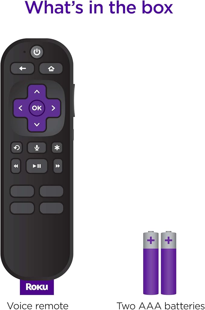 Roku Voice Remote | Replacement TV Remote Control with Voice Control, Simple Setup, & Pre-Set App Shortcuts - Compatible with Roku TV, Players, & Audio Devices (Pack of 2)