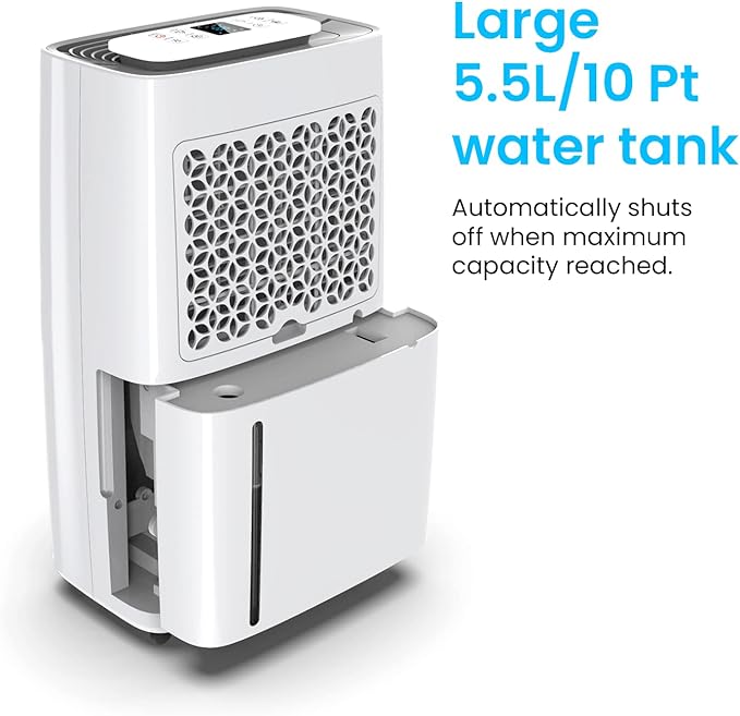 Pro Breeze Electric Large 50 Pint Dehumidifier for Home (3,500-4,000 sq.ft) Removes Moisture with built-in Humidity Sensor, Auto Shut Off, Continuous Drainage Hose, Ideal for Basements