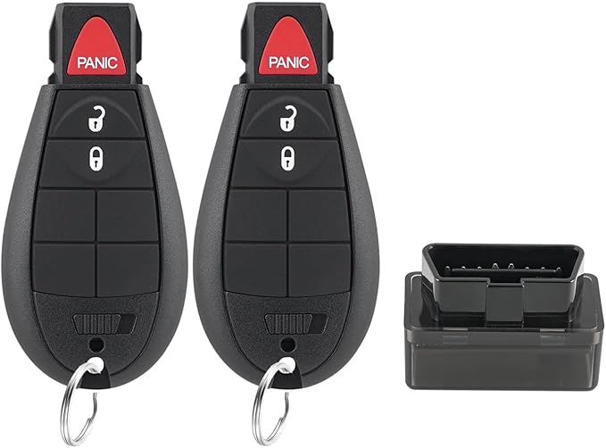 IYZ-C01C DIY Key Fob FOBIK kit Replacement for 2008 2009 2010 2011 2012 Dodge Ram 1500 2500 3500 Journey Durango Grand Caravan Jeep Grand Cherokee Keyless Entry Remote Key with Easy OBD Tool
