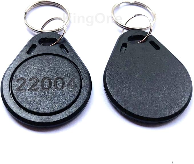 KINGONE 100pcs 26 bit Keyfobs Proximity Fob Works with Prox Key ISOProx 1346 1386 1326 H10301 Format Readers. Works with The vast Majority of Access Control Systems (Black)