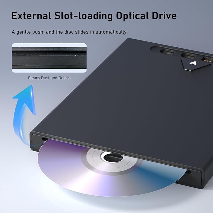 External Blu Ray Drive for Laptop, 7 in 1 Support 100G Disc Read/Write Bluray Drives, Portable External Bluray/DVD Drive for PC with USB 3.0 Type-C, 3D Blu Ray Burner with Bag for Windows MacOS Linux