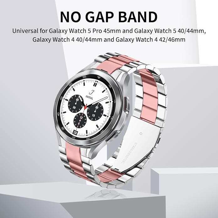 GOLDTOLUCK No Gap Stainless Steel Band Compatible with Samsung Galaxy Watch 8 7 6 5 4 Classic FE Pro Ultra 40mm 44mm 46mm 43mm 47mm 45mm 42mm Replacement Men Women Milanese Metal Elegant Casual