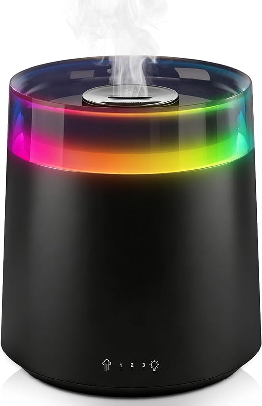Humidifiers for Bedroom Home,3L Top Fill Cool Mist Humidifier for Baby Nursery,Essential Oil Diffuser for Large Room,3 in 1 Quiet Ultrasonic Humidifier for,Office,Plant,Nursery,BPA FREE(Black)