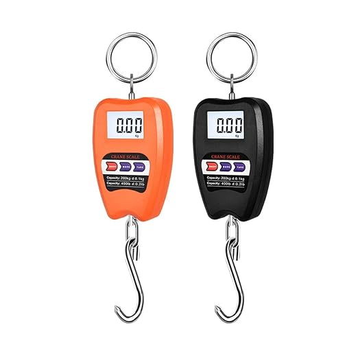 Mini Crane Scale, 200Kg Digital Hanging Scale, with 0.05Kg Accurate Sensors, Portable Digital Luggage Hook Scales Hold & Tare Functions(Black)