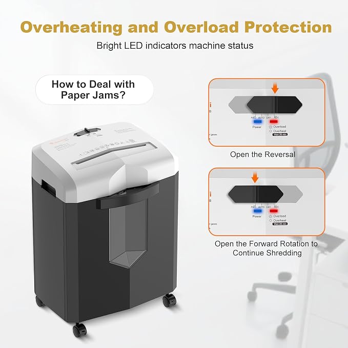 Bonsaii 12-Sheet Micro Cut Paper Shredder, 60-Minute P-4 High Security Shredders for Home Office, Shreds CD/Credit Card/Mail/Staple/Clip, Jam-Proof System with 4.2 Gal Pullout Bin (C266-BW)