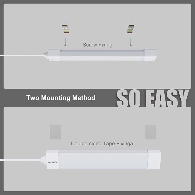 ONIDEK Under Cabinet Lighting Plug in Light Dimming and Color with Remote | With wireless wall switch 24 inch 18W 1800LM 3000-6500K adjustable LED Tube Light Fixture for Cabinet Closet Office