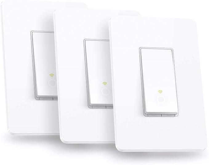 Kasa Smart 2K QHD Security Camera Pan/Tilt, Starlight Sensor & Light Switch HS200P3, Pack of 1, White & 3 Way Switch HS210 KIT, Needs Neutral Wire, 2.4GHz Wi-Fi Light Switch, 2 Count (Pack of 1)