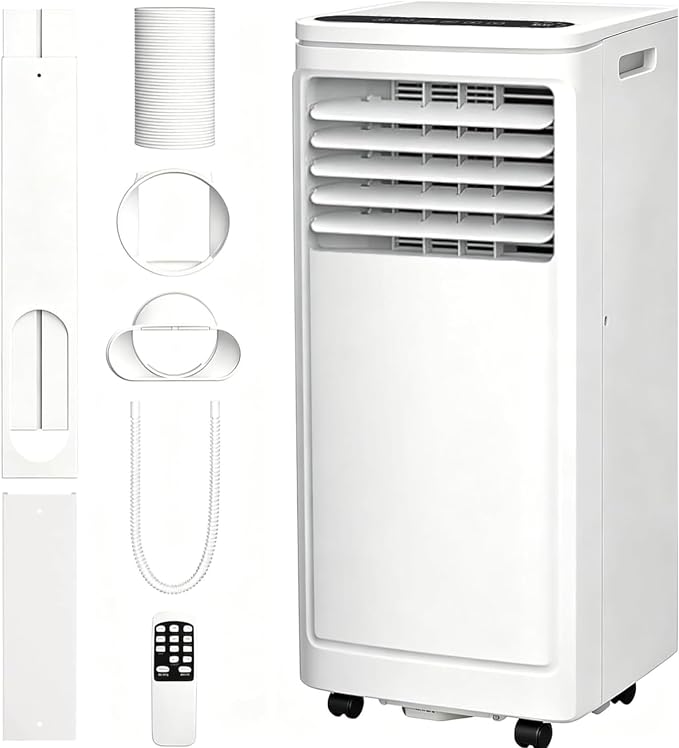 Electactic 10050 BTUs Portable Air Conditioners for Room up to 450 Sq. Ft, Air Conditioners Portable with Cool/Fan/Dry/Sleep Mode, 24H Timer, Remote Control, Window Kit