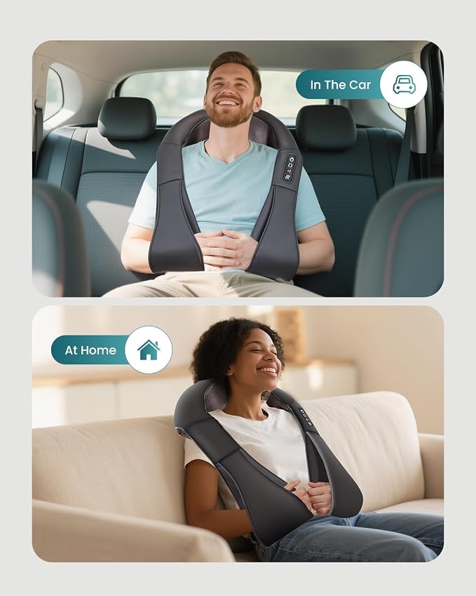 Snailax Shiatsu Back Neck Massager with Heat, Neck Shoulder Massager, Deep Kneading Massager Gifts for Mom, Dad, Mothers Day,Gifts Presents for Her,Him