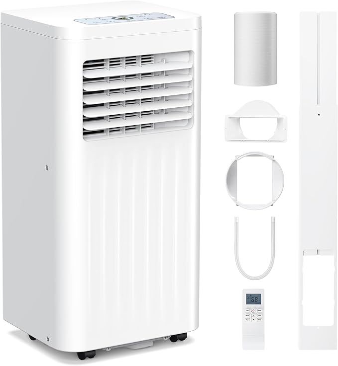 Electactic 10000 BTUs Portable Air Conditioners with cooling/dehumidification/fan/sleep mode,4-IN-1 Portable AC with 24H Timer & Remote Control & Window Kit