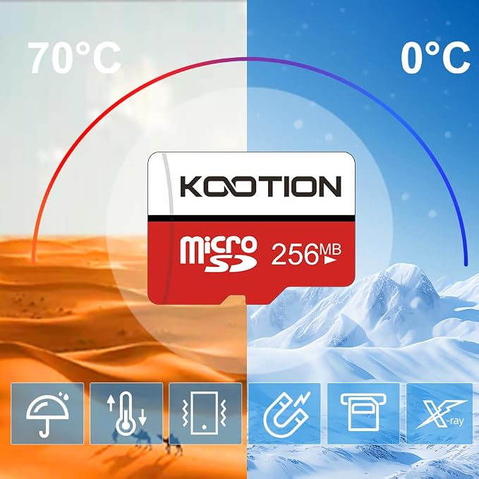 (Not 256 GB) 256 MB Micro SD Card 10-Pack, KOOTION Class 4 Low Capacity Memory Cards for Old Phones/MP3 Players, Basic Small Data Storage & File Transfer (10 Pack, 256 Megabyte)
