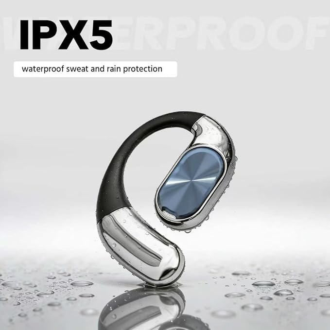 Open Ear Headphones, Over Ear Earbuds with Ergonomic Earhook & Cool Rotating Design, Bluetooth 6.0, 60-Hour Battery Life, IPX5 Waterproof, Touch Control, for Cycling, Running, Fitness Workout