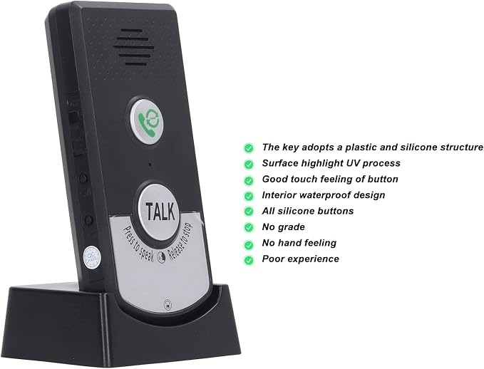 Voice 2Way Intercom Doorbell, Two Way Portable Walkie Talkie Operating at 1000m, Handheld Intercom System, Home Room to Room Communication System for Home Office