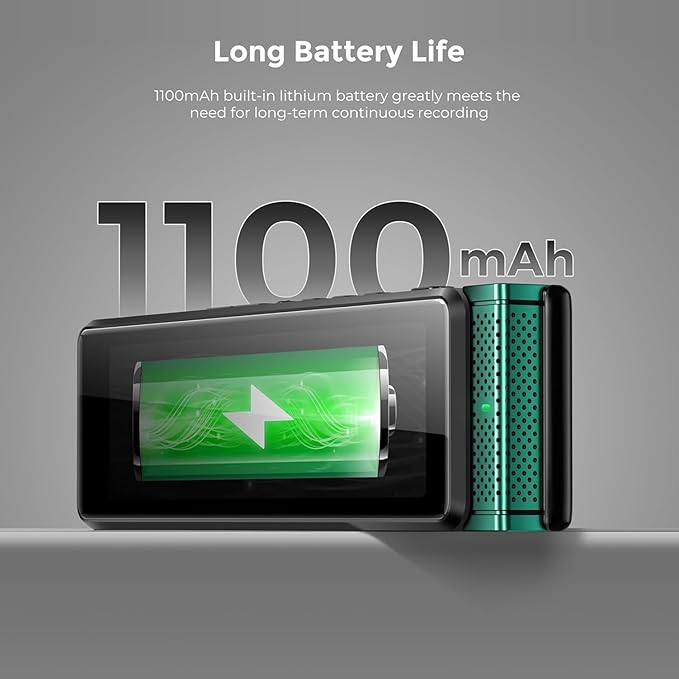 8GB Digital Voice Recorder with Playback, Innioasis R1 Full Touchscreen Voice Recorder with Bluetooth, Voice Activated Sound Audio Recorder Device with Mic Green