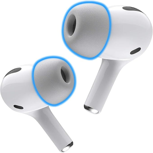 Foam Masters Memory Foam Ear Tips for AirPods Pro 3rd Gen (2025) Only | Comfortable | Secure | Better Noise Cancellation | Version 3.0 Replacement Buds (Medium - 3 Pairs, Gray)