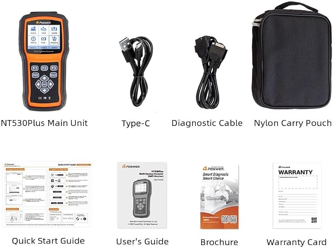 FOXWELL NT530 for Porsche - All Systems, All Maintenance Service - Bidirectional Diagnostic Scan Tool OBD2 Scanner Automotive Code Reader ABS Bleed SRS Airbag SAS TPMS TPS EPB Oil Reset CKP